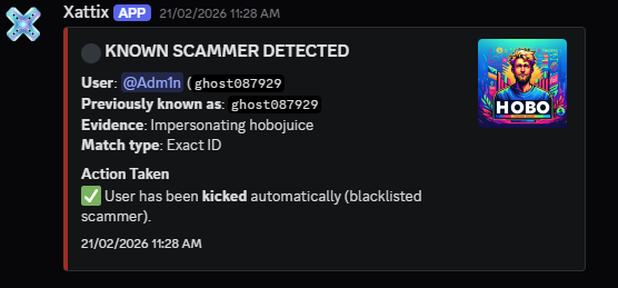 Xattix known scammer alert in Discord